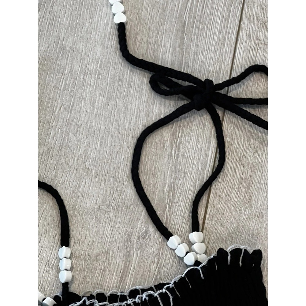 VaVa by Joy Han Maxi Dress Womens XS Black White Embroidered Boho Peasant Hippie - Picture 6 of 9